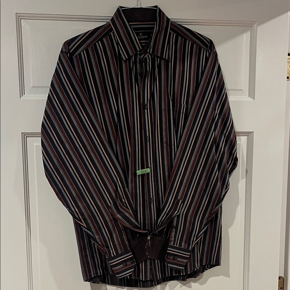 Bugatchi  Men's Striped Dress Shirt -